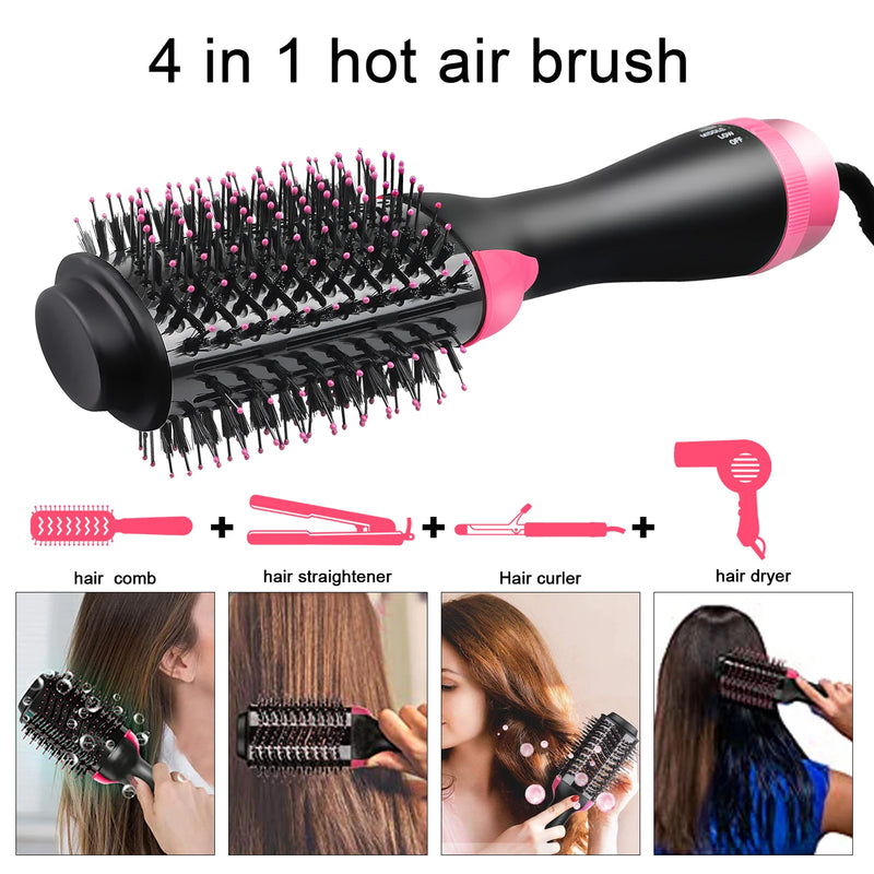 1000W Professional Hair Dryer Brush 3 IN 1 One Step Negative Ion Dryer brush Hair Straightener Curler Hot Air Brush Roller Style