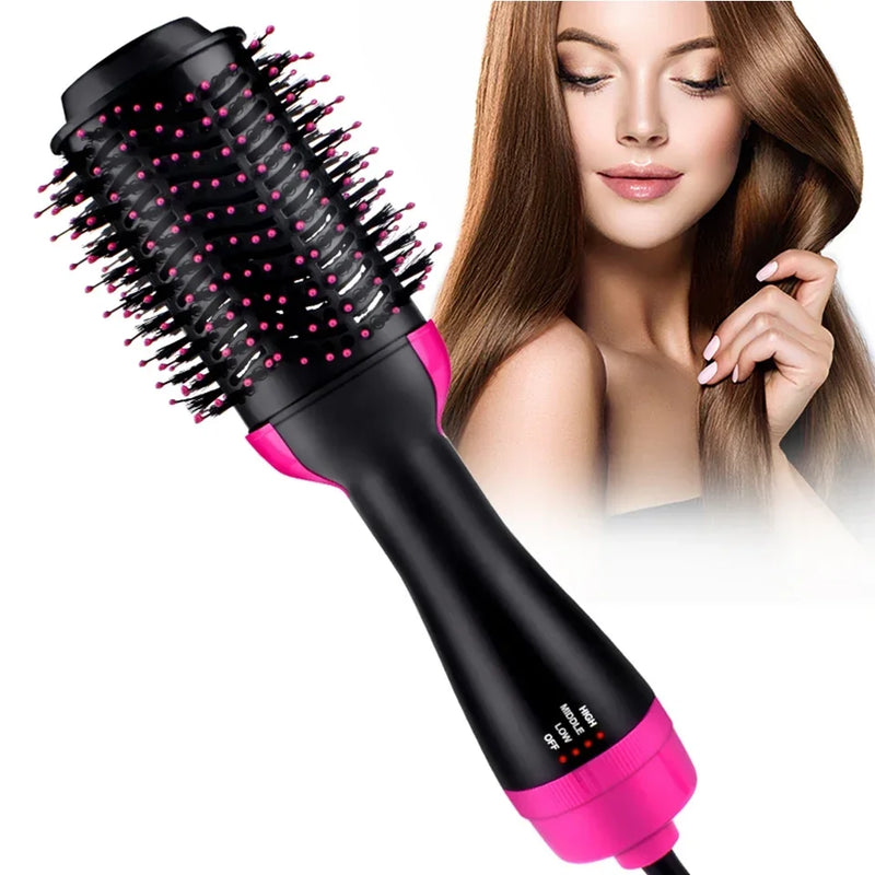 1000W Professional Hair Dryer Brush 3 IN 1 One Step Negative Ion Dryer brush Hair Straightener Curler Hot Air Brush Roller Style