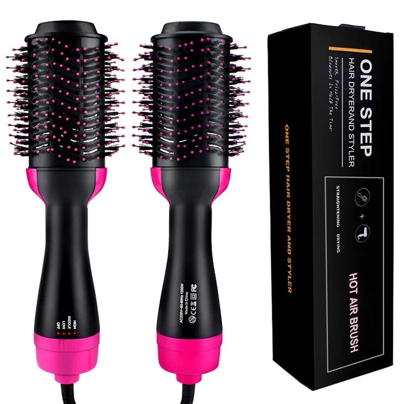 1000W Professional Hair Dryer Brush 3 IN 1 One Step Negative Ion Dryer brush Hair Straightener Curler Hot Air Brush Roller Style