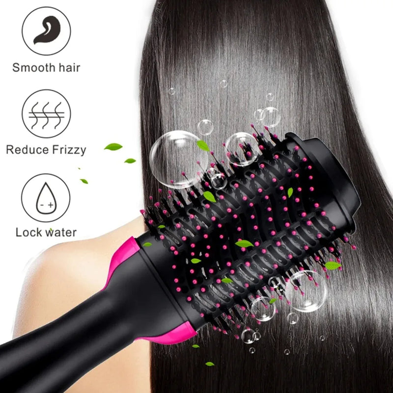 1000W Professional Hair Dryer Brush 3 IN 1 One Step Negative Ion Dryer brush Hair Straightener Curler Hot Air Brush Roller Style